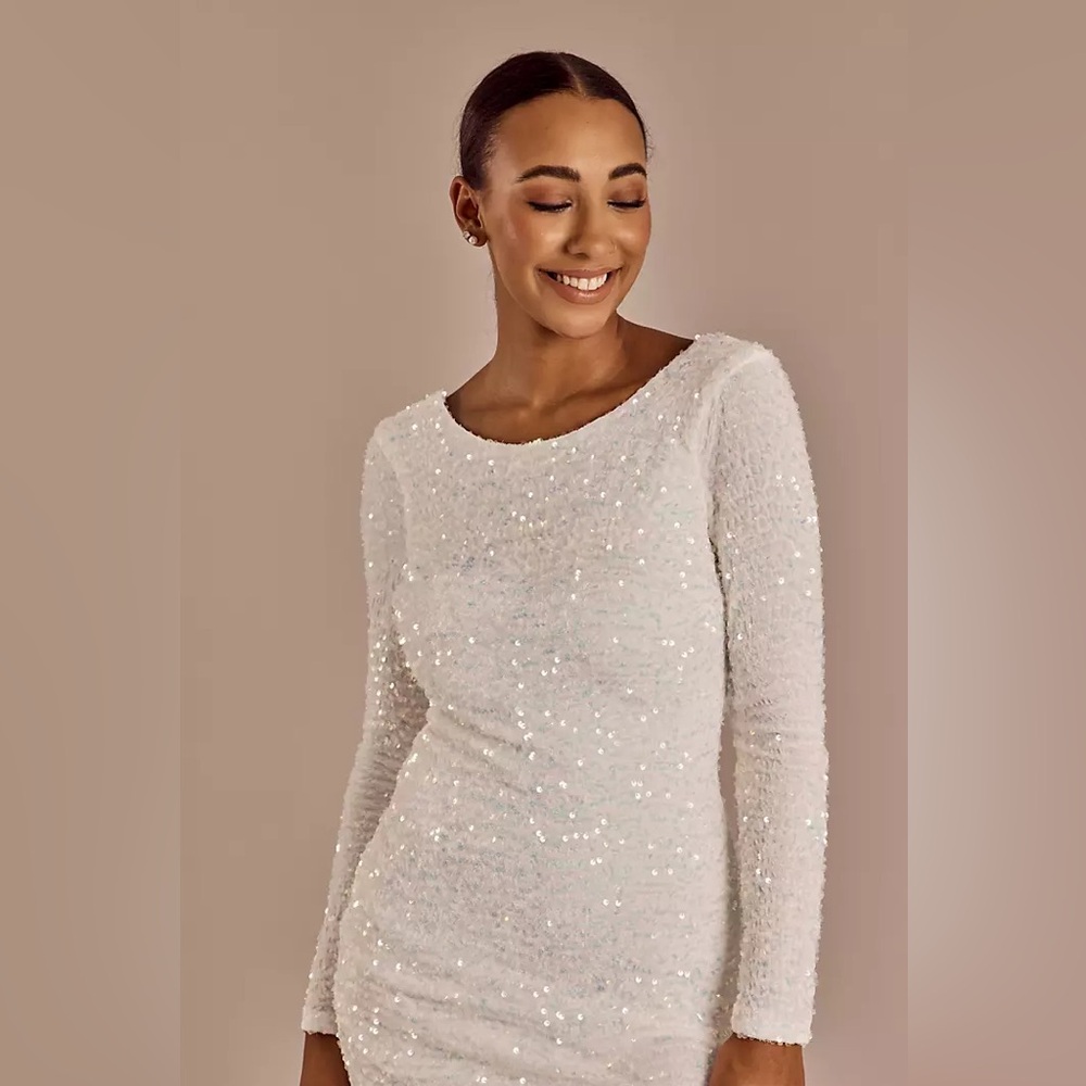 Crystal Doll White Sequin Bridal or Party Dress